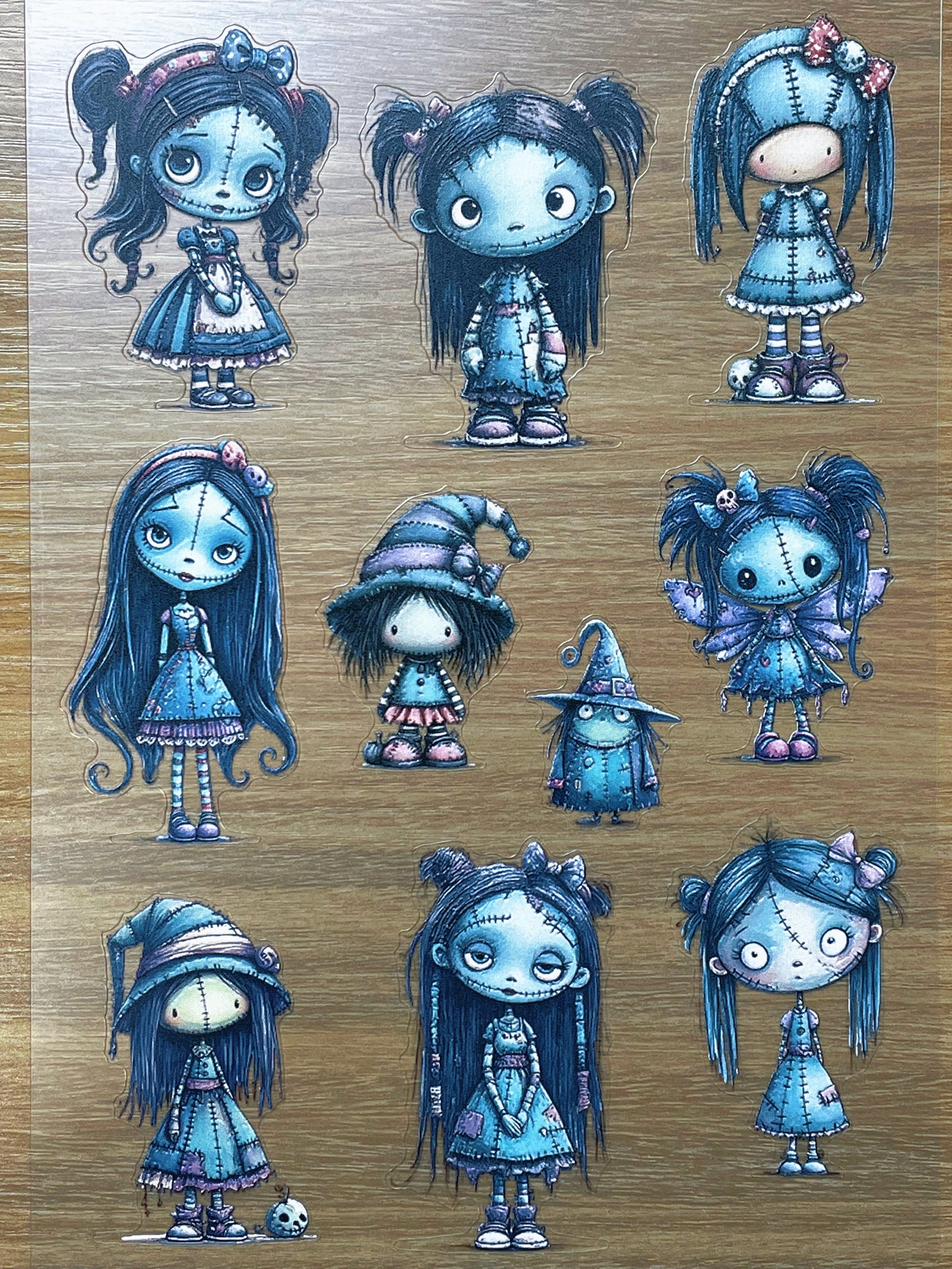 E-143 Blue Ragdoll Girls 3D Embossed sticker 1 piece