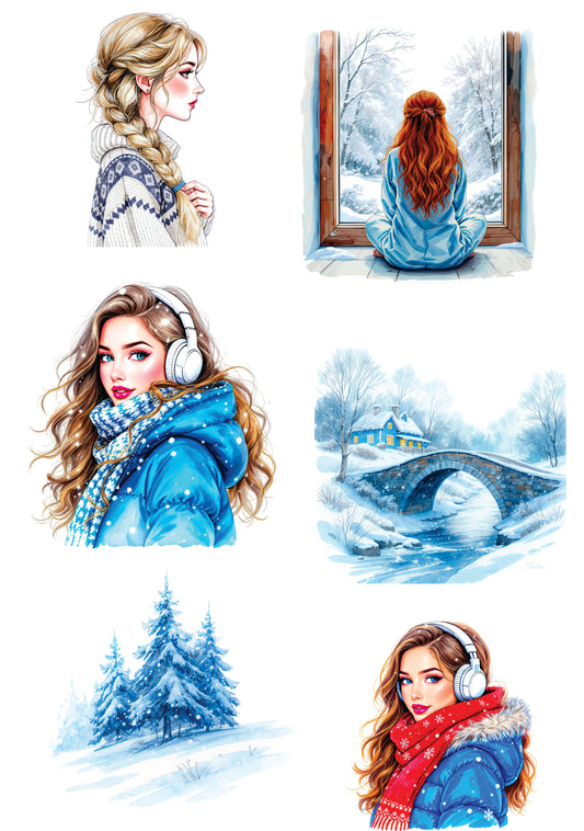 Sticker Book-1 Merry Christmas 20 pieces (10 pet precut, 10 washi),A5 size