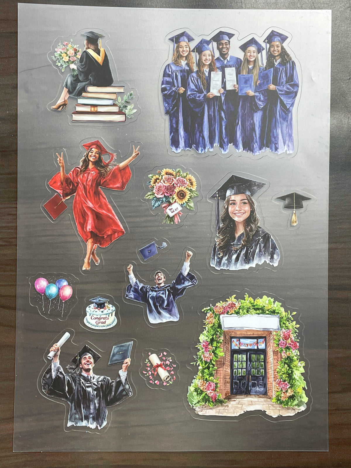 S-161 Graduation Celebration sticker pet precut A5 size 2 pieces