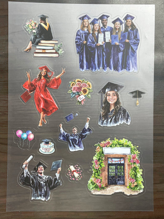 S-161 Graduation Celebration sticker pet precut A5 size 2 pieces