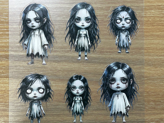 E-152 Ghost Dolls 3D Embossed sticker 1 piece