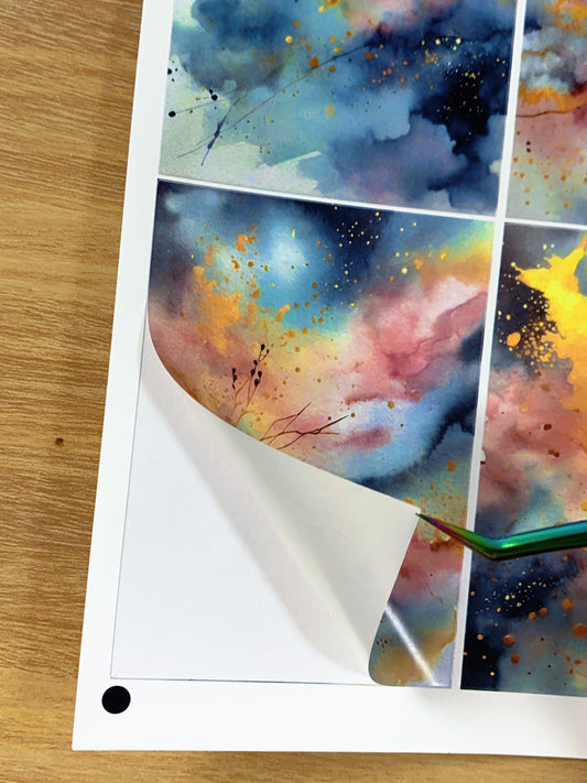A-034 ATC background precut sticker A4 size(1Pieces)