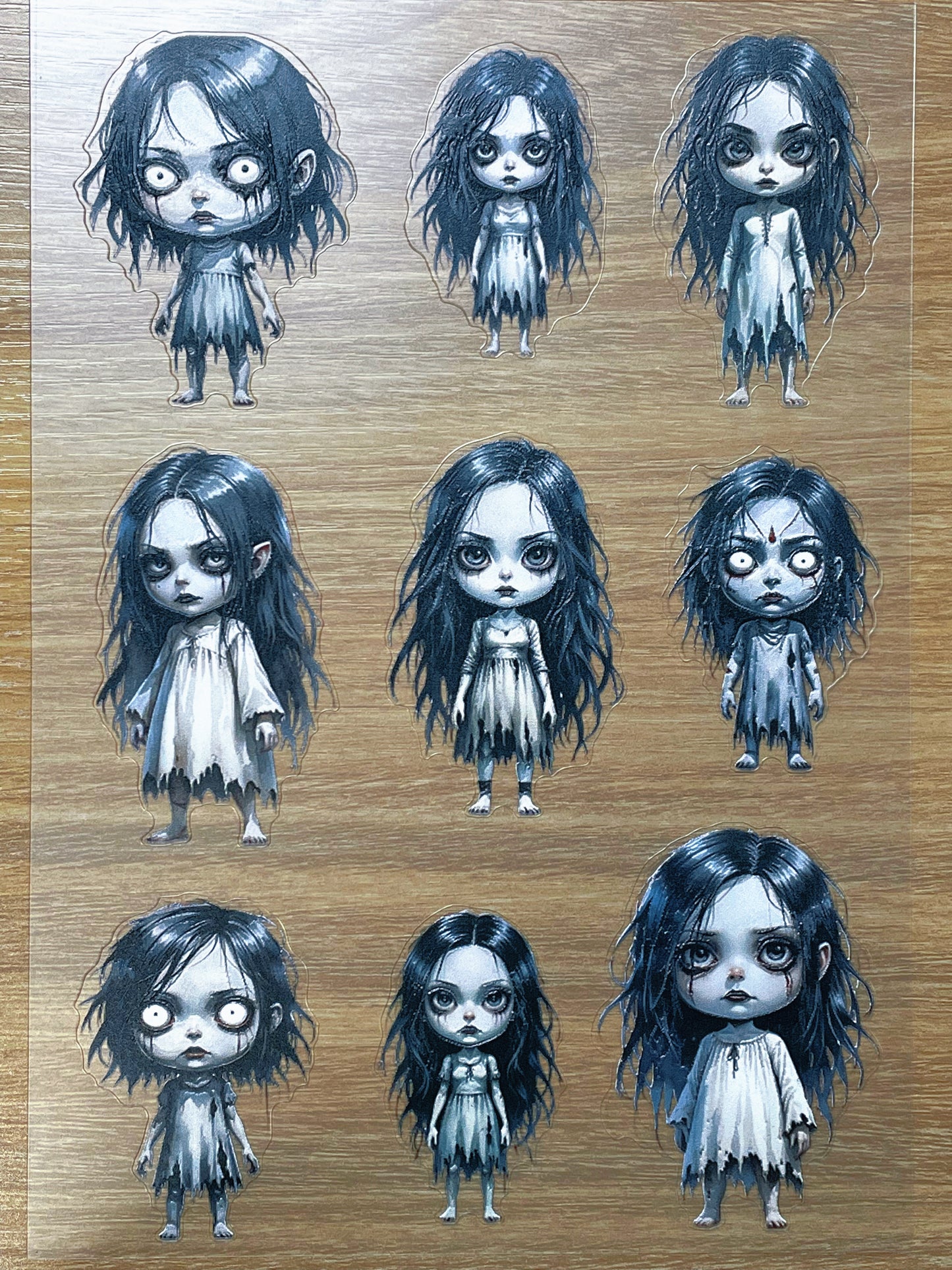 E-152 Ghost Dolls 3D Embossed sticker 1 piece