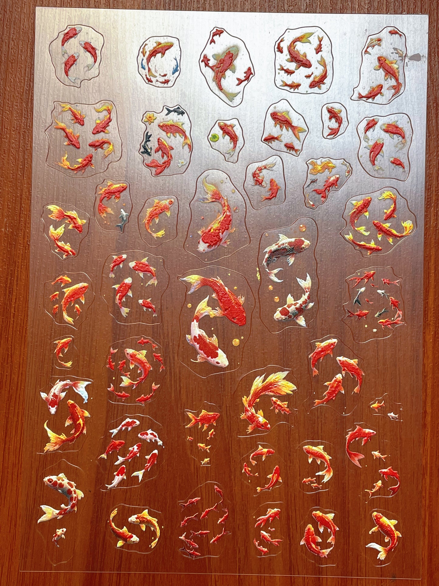 E-137 Lucky Koi-Fish 3D Embossed sticker 1 piece