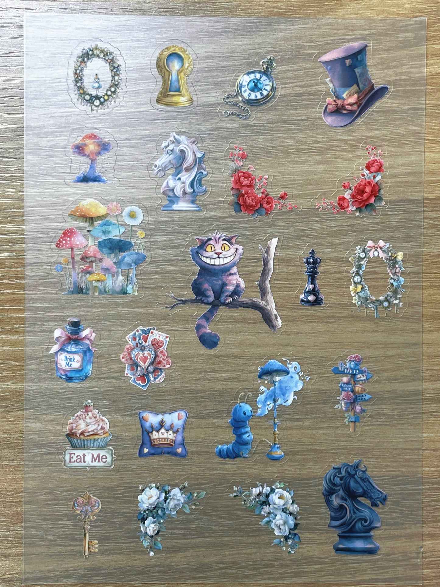 S79 Alice Tea Part sticker pet precut A5 size 4 pieces