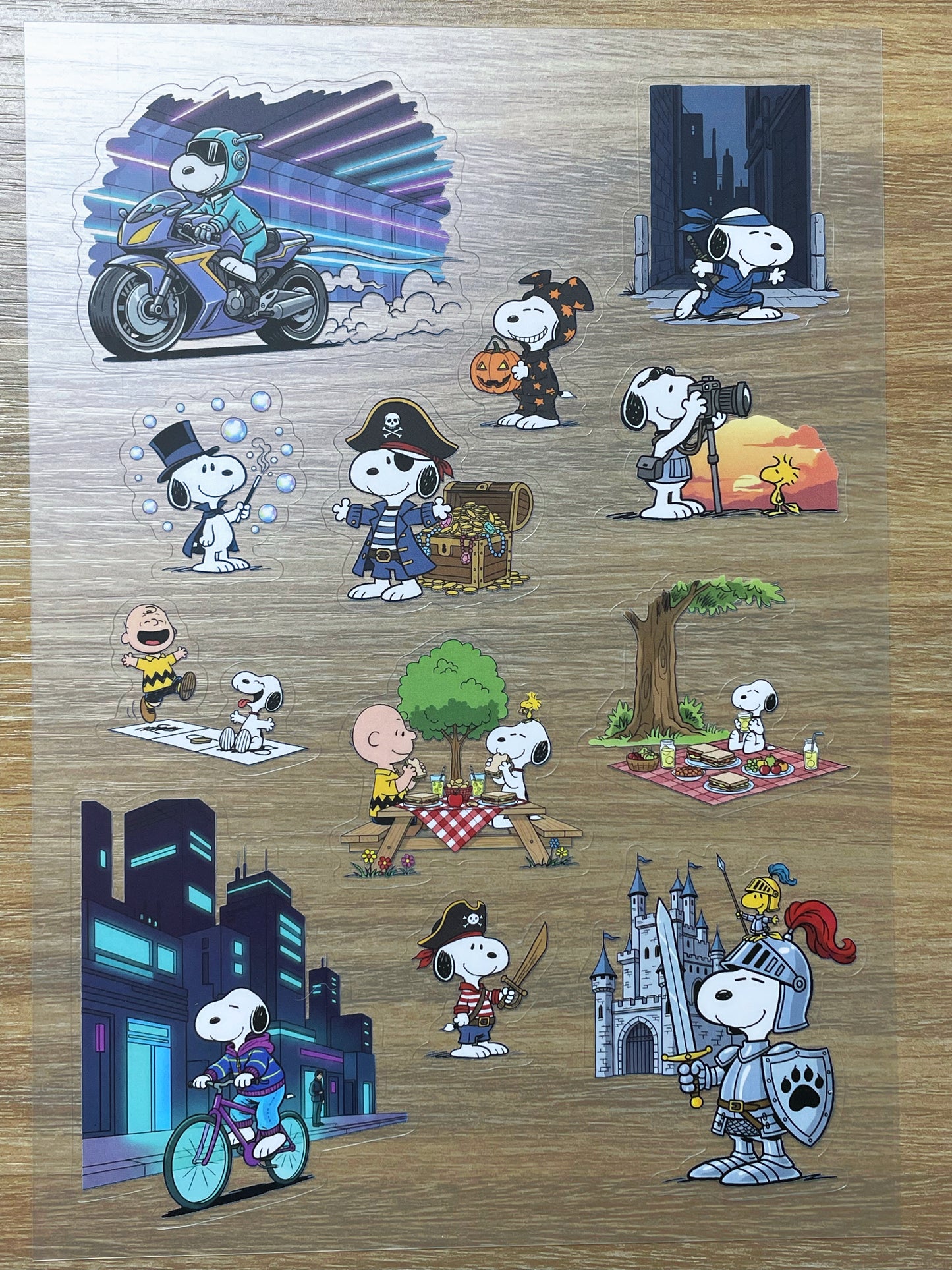 S64 Snoopy sticker pet precut A5 size 6 pieces