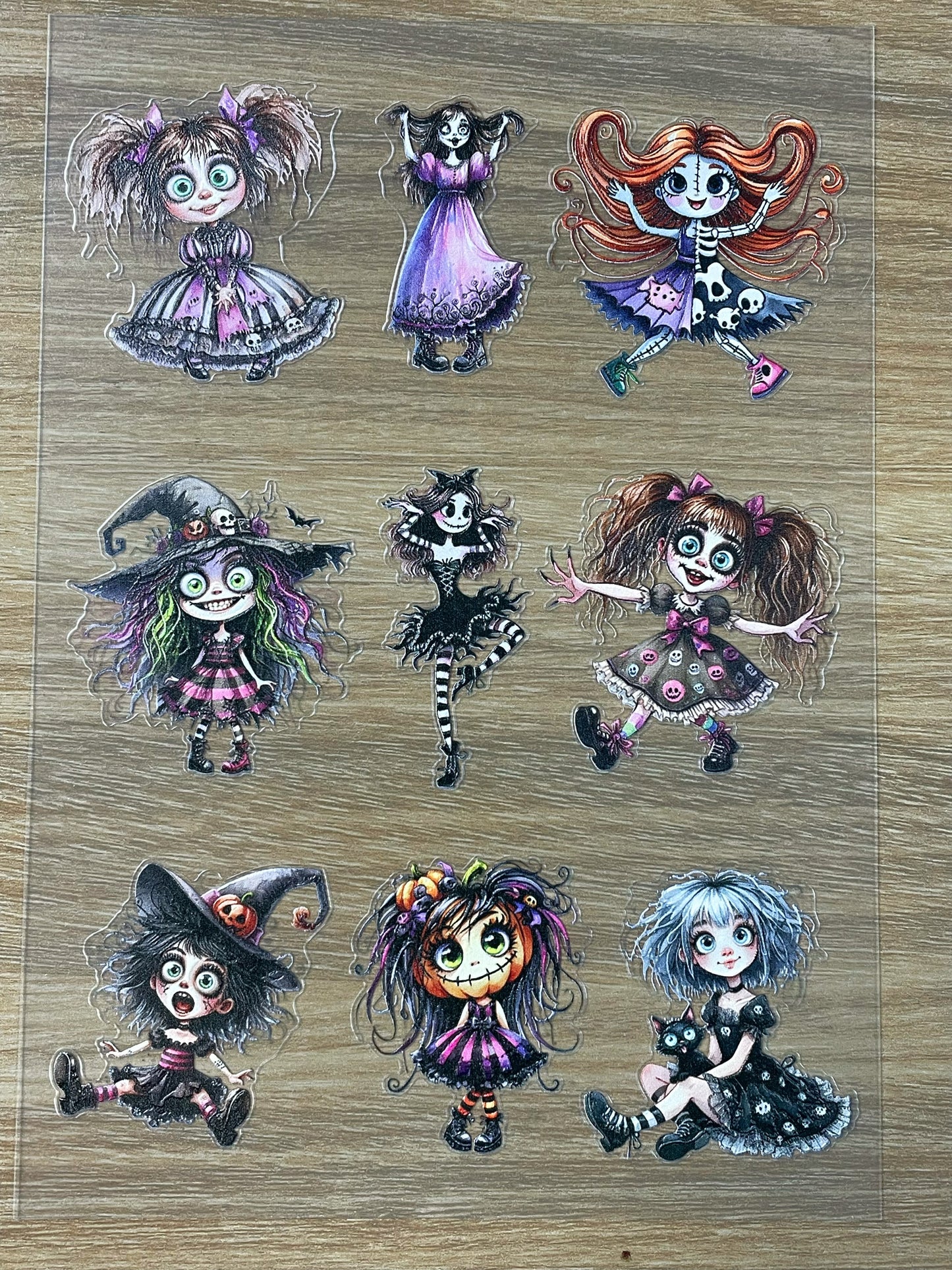 E-59 Witchy Rag Dolls 3D Embossed sticker 1 piece