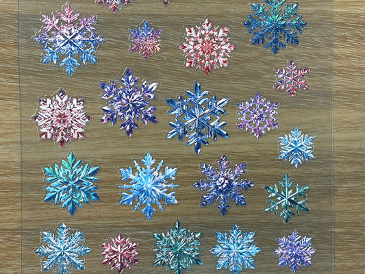 E-87 Neon Ice Crystals 3D Embossed sticker 1 piece