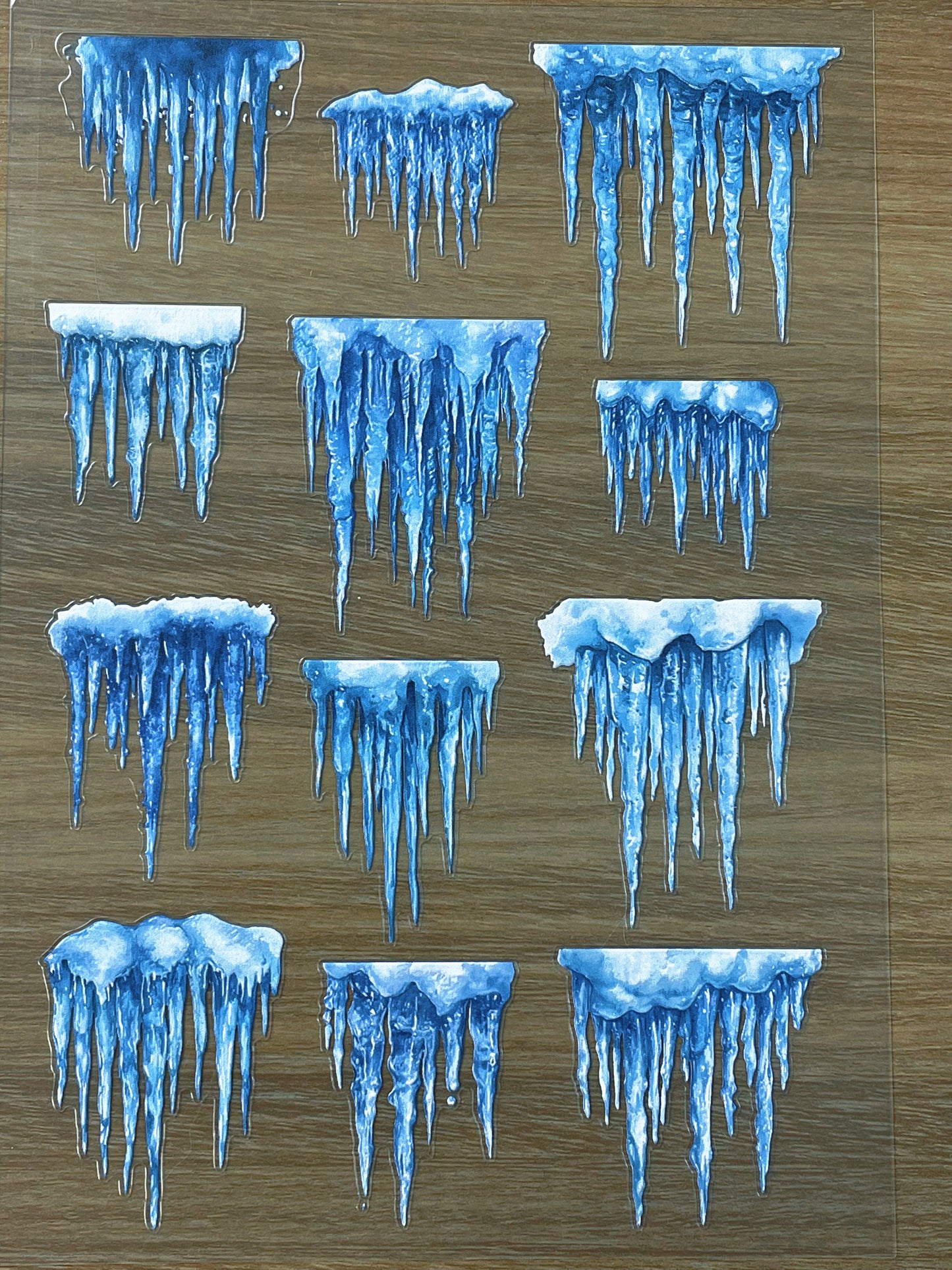 E-88 Icicle 3D Embossed sticker 1 piece