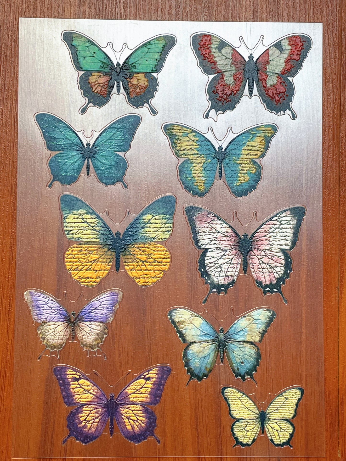 E-140 VitageWings 3D Embossed sticker 1 piece