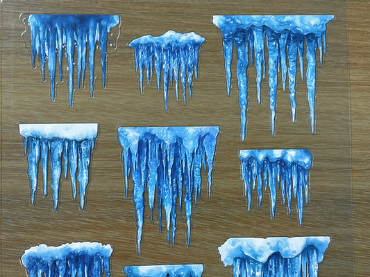 E-88 Icicle 3D Embossed sticker 1 piece