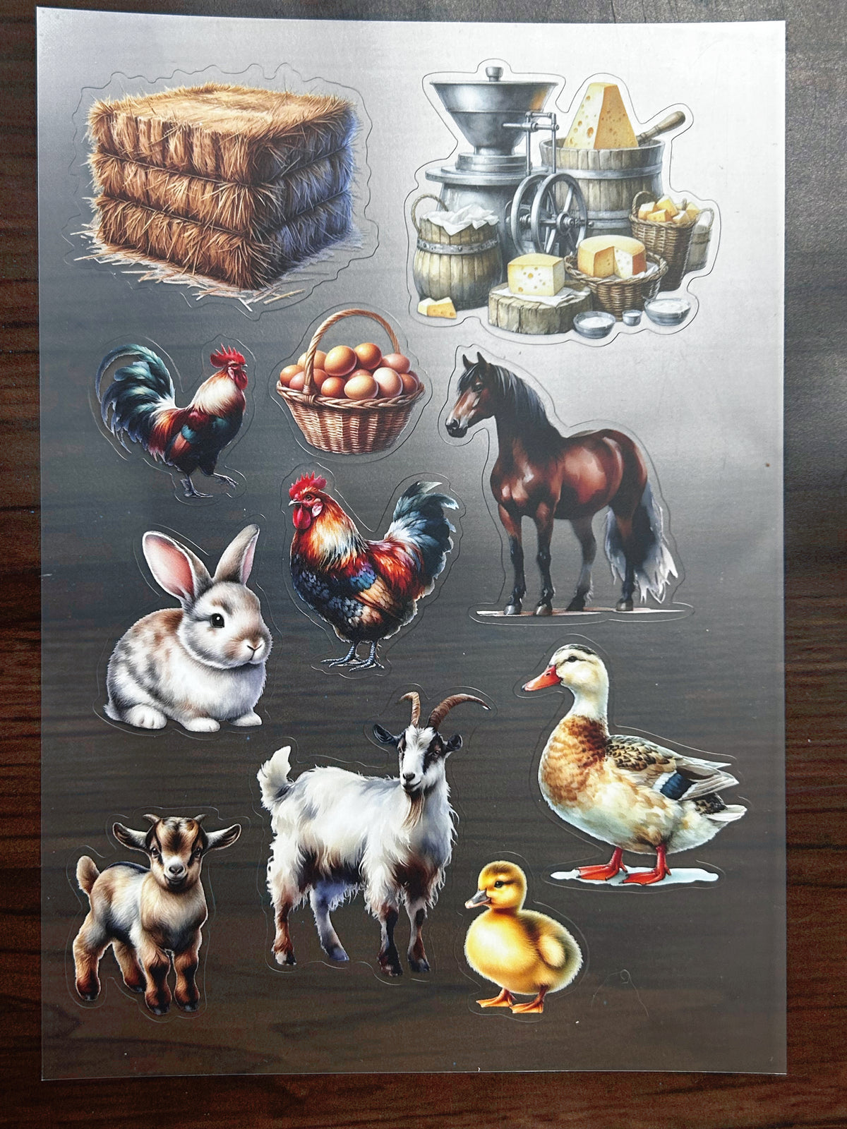 S-199 Farm Animal sticker pet precut A5 size 3 pieces