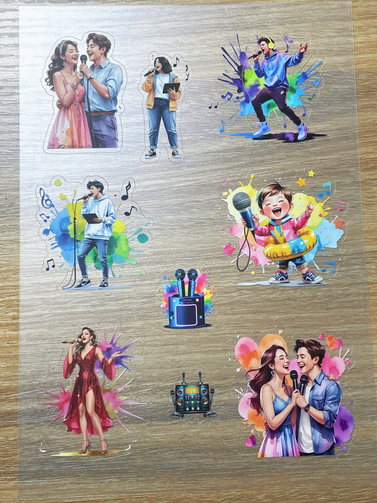 S105 Vivid Sing Joy sticker pet precut A5 size 5 pieces