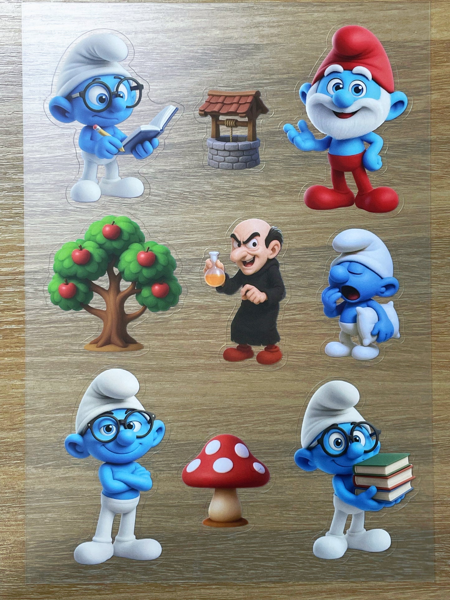S70 The Smurfs sticker pet precut A5 size 3 pieces