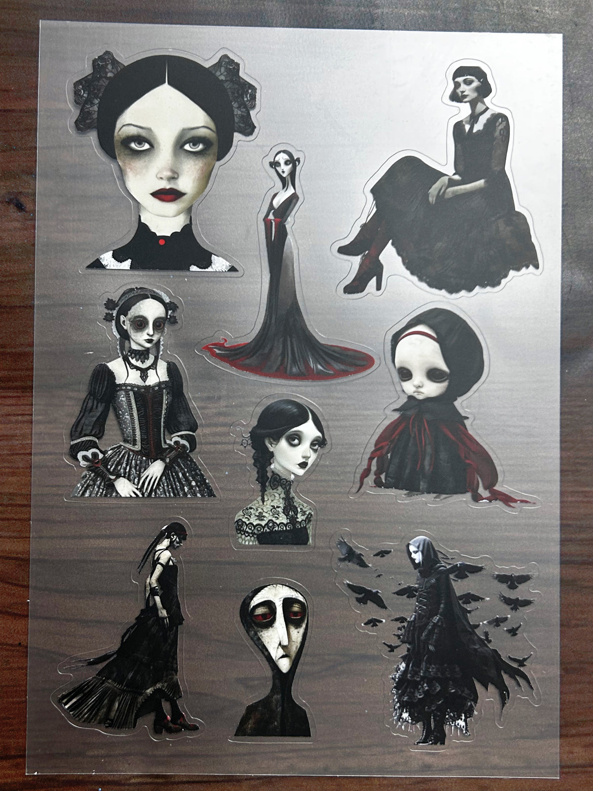 S-183 Gothic Horror Doll sticker pet precut A5 size 5 pieces