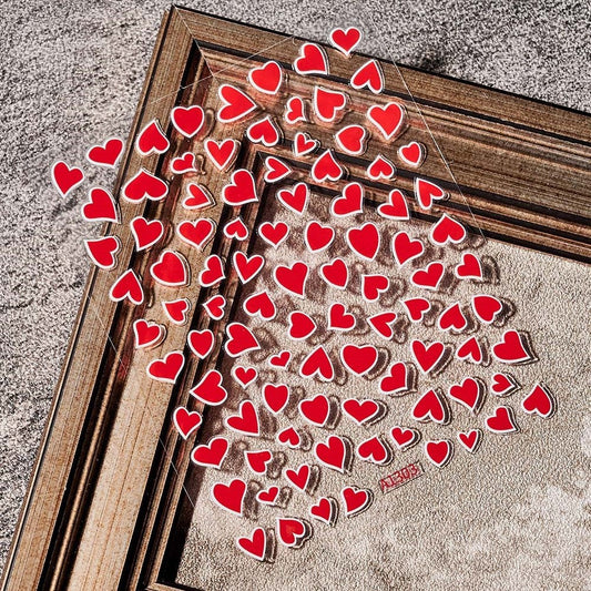 MINI-26 Valentine's Day Red Heart Stickers