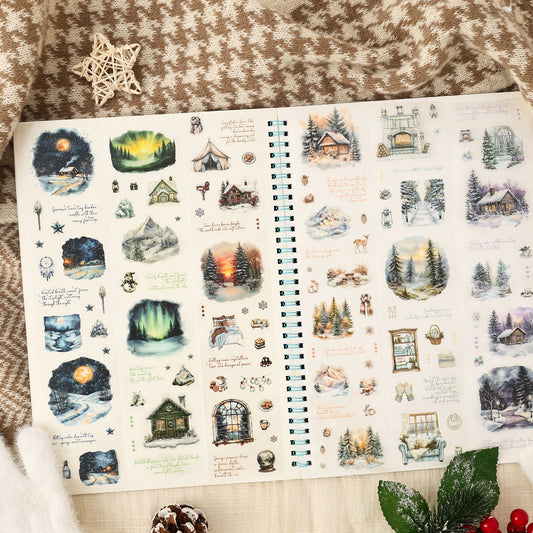 S-42 Dark Phantom Cloud Snow Series Sticker Tape Winter Theme Landscaping 6Style