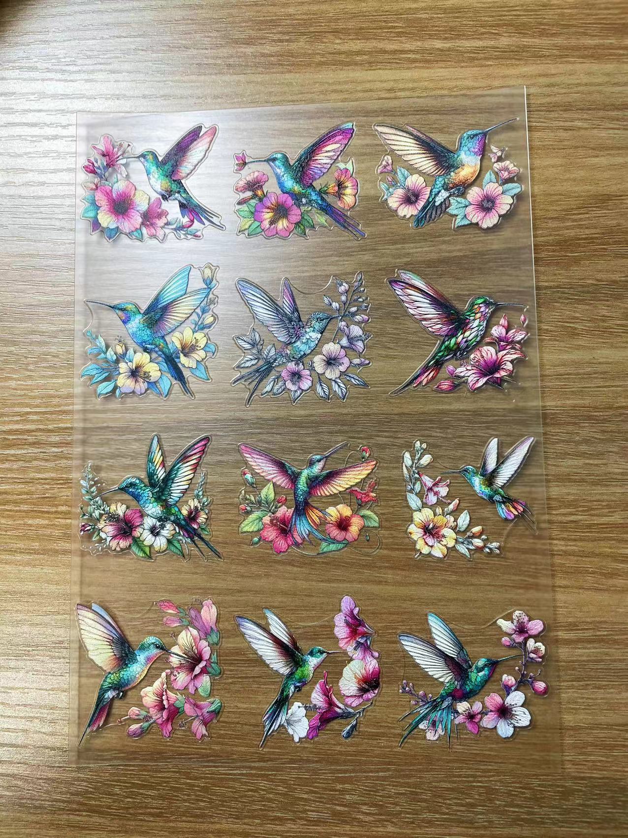 E-29 Humming Bird 3Dembossed sticker one piece