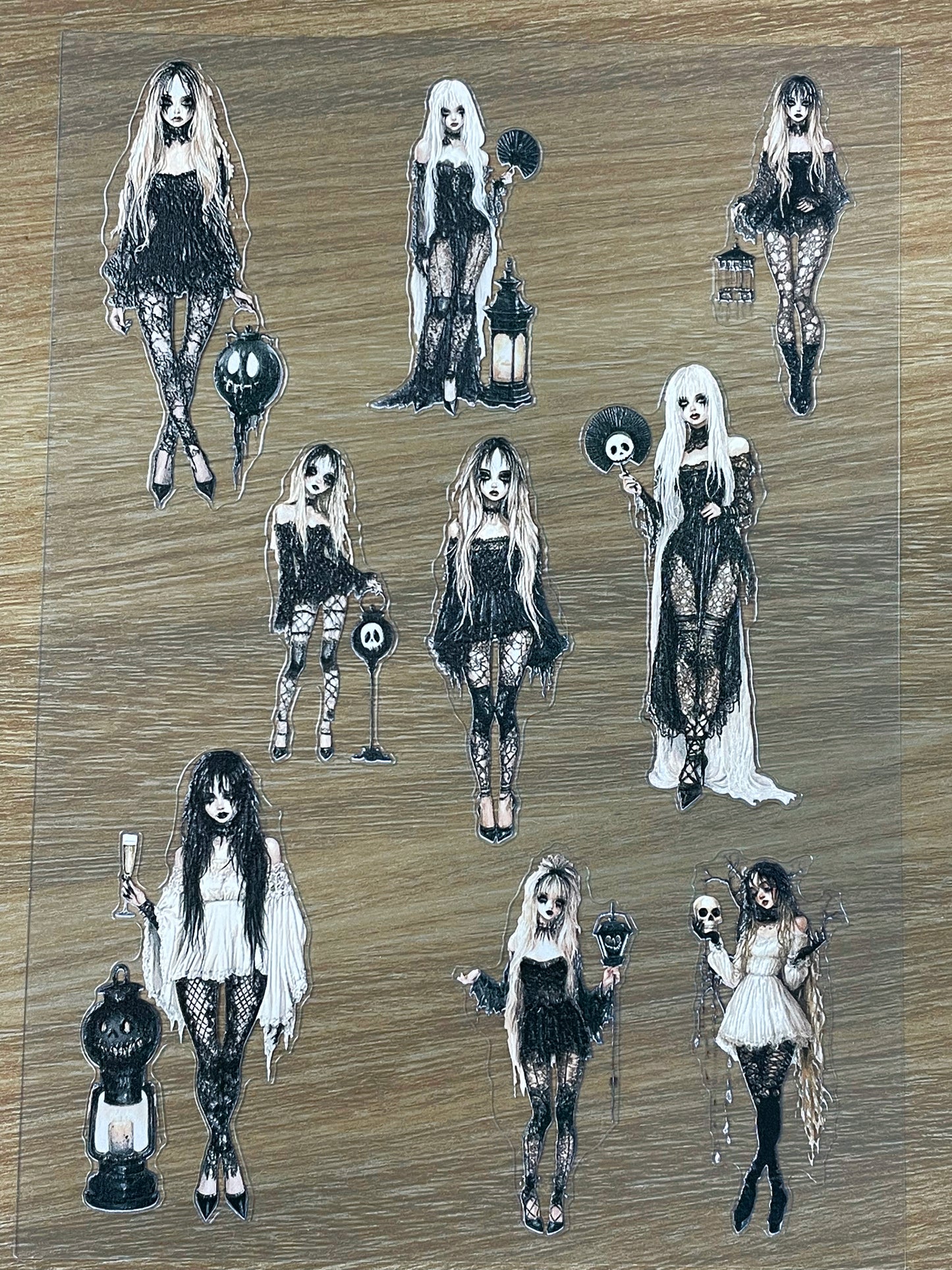 E-66 Gothic Maiden Night 3D Embossed sticker 1 piece