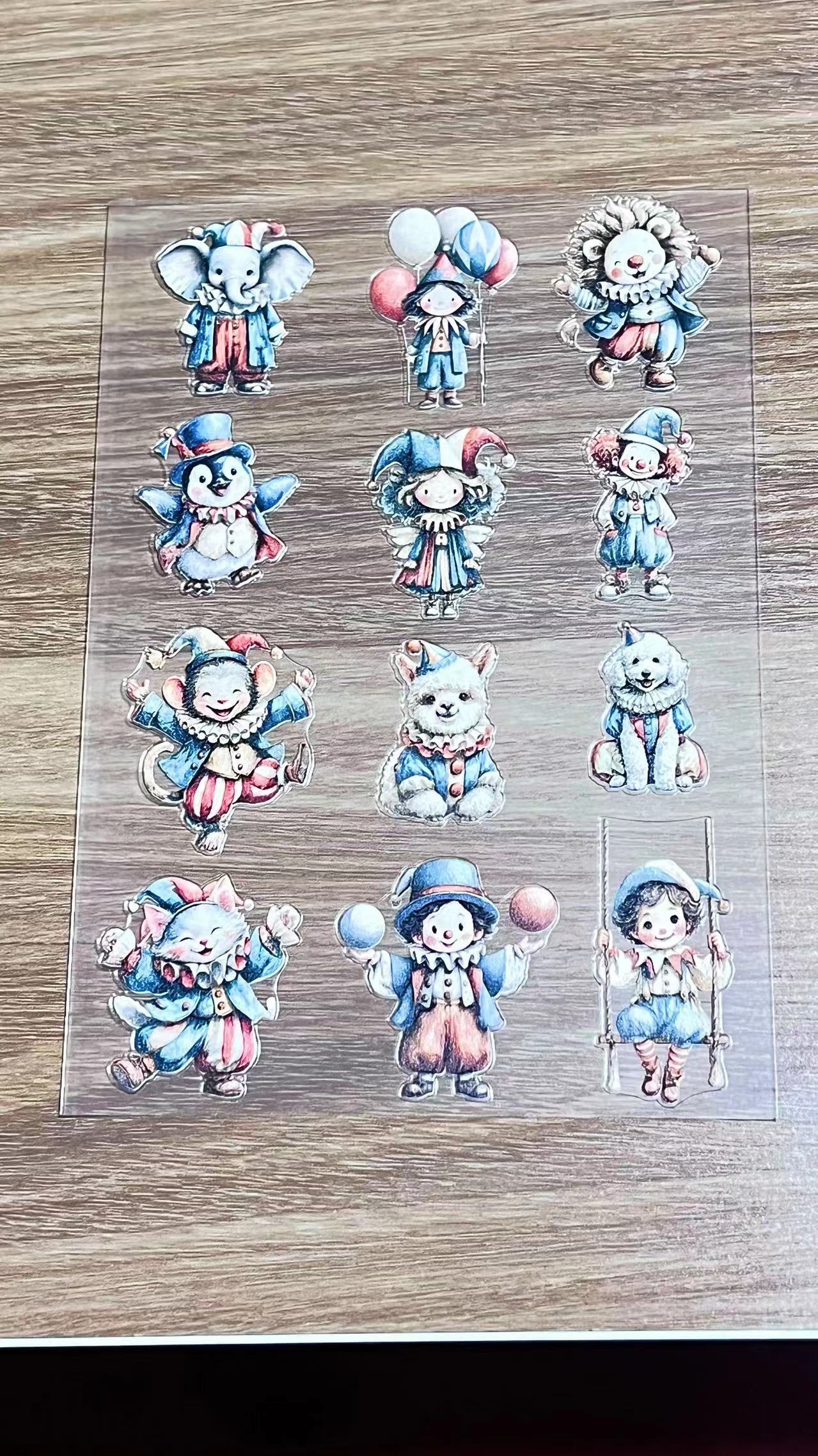 E-21 Circus 3Dembossed sticker one piece