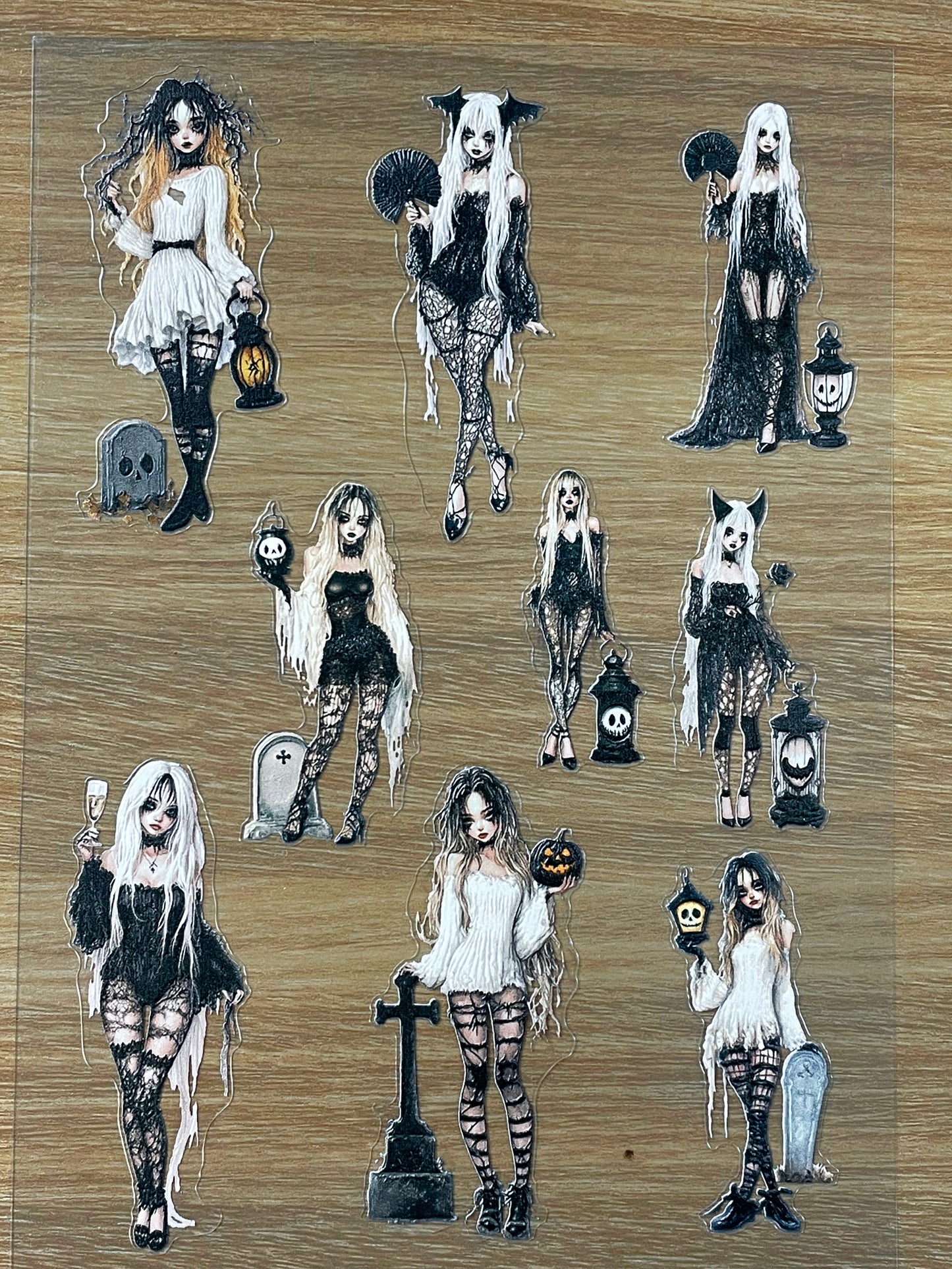 E-67 Cemetery Maiden Night 3D Embossed sticker 1 piece