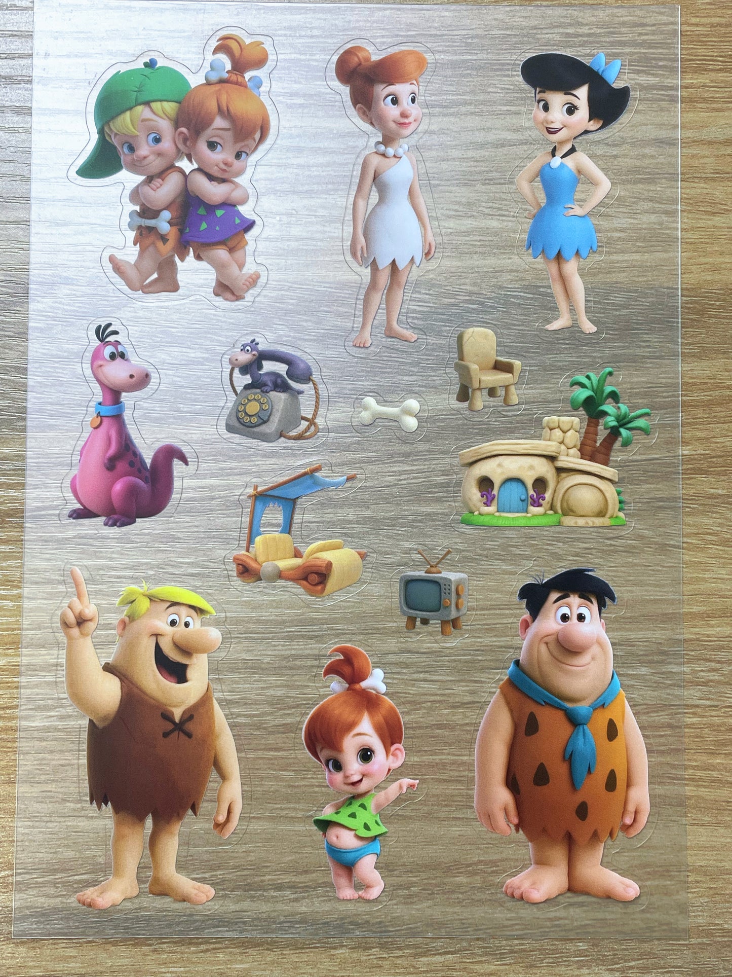 S58 The Flintstones sticker pet precut A5 size 2 pieces