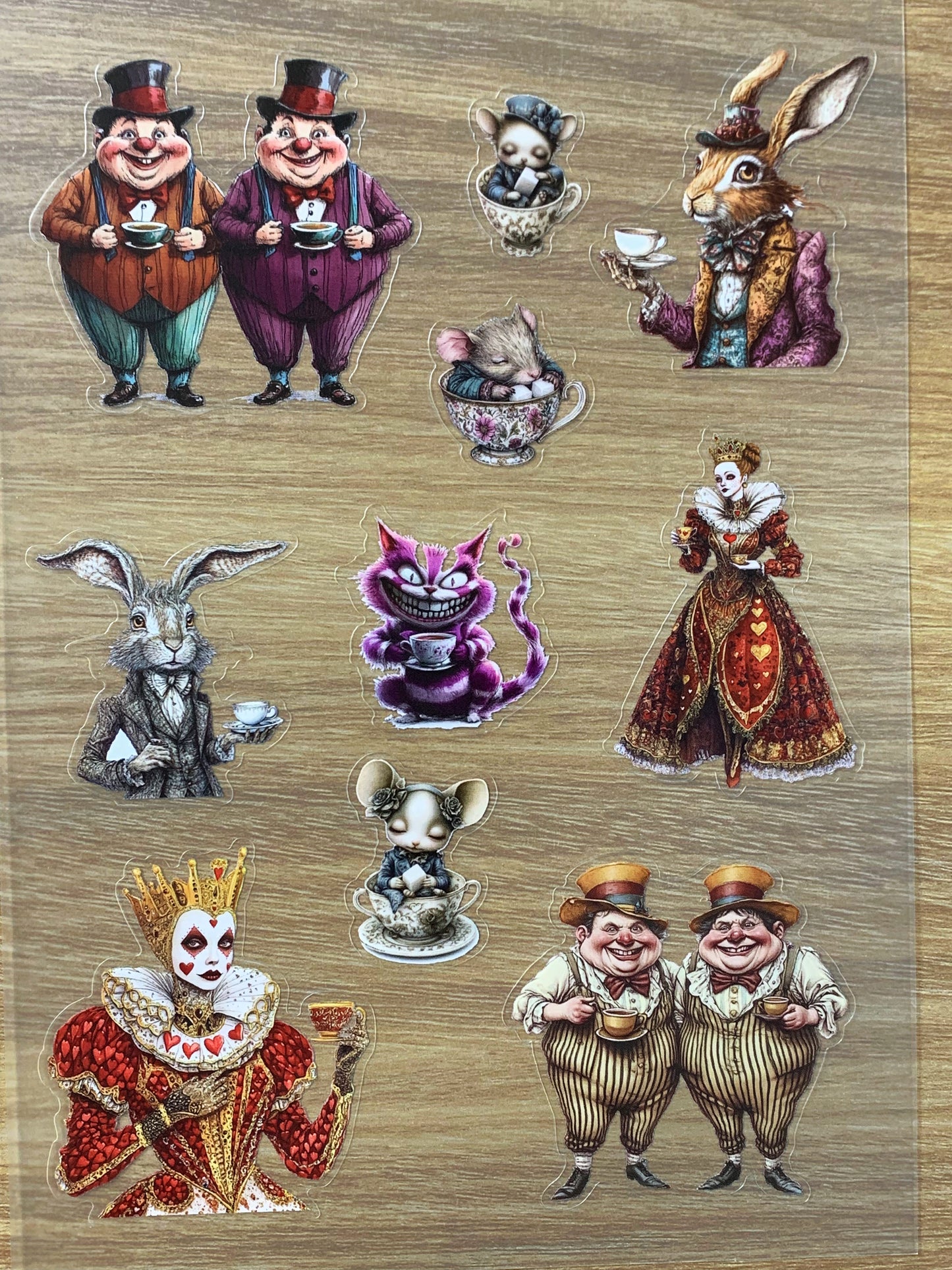S51 Whimsical Chess sticker pet precut A5 size 3 pieces