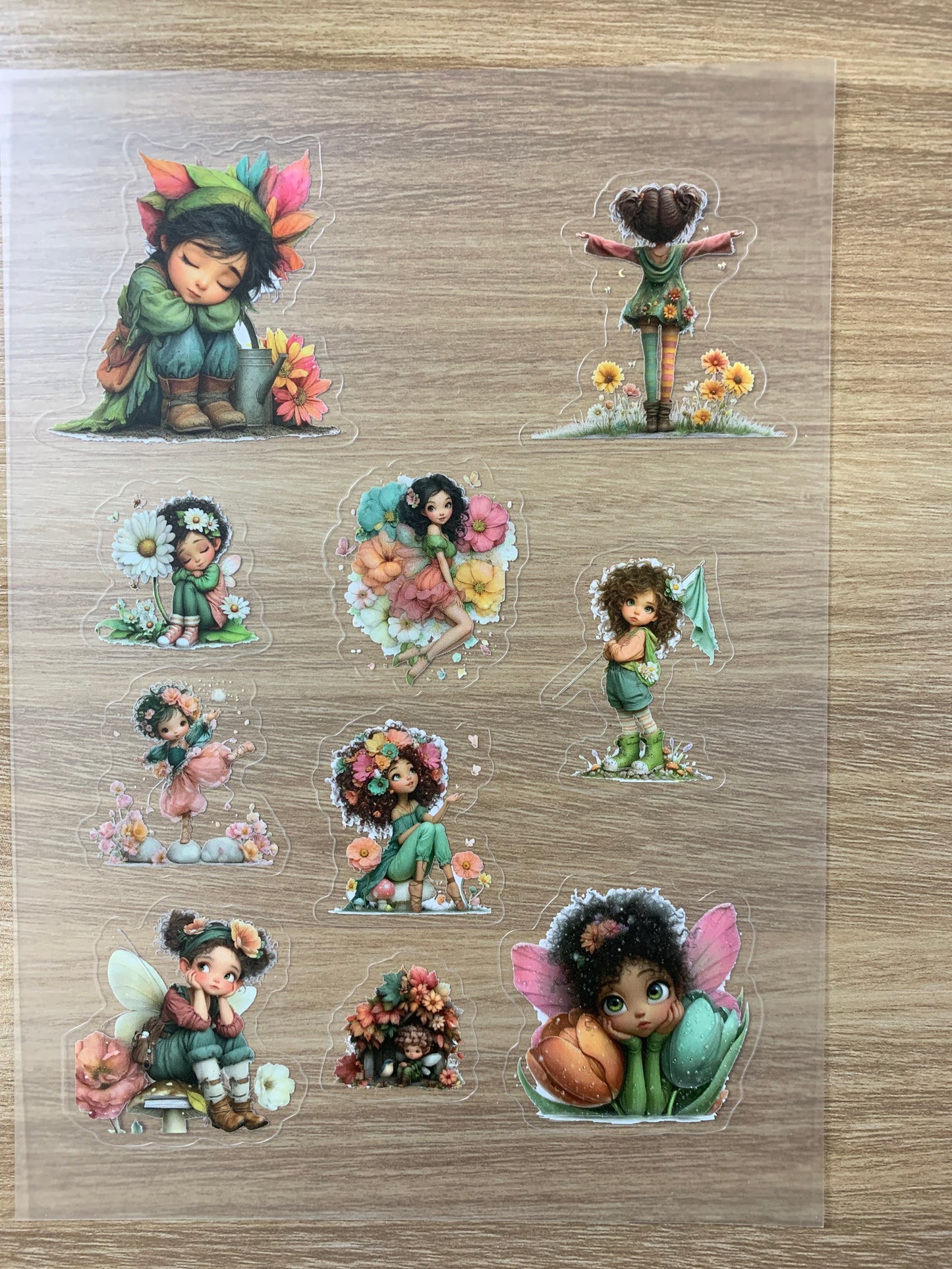S20 Little Fairies of the Bloom sticker pet precut A5 size 4 pieces