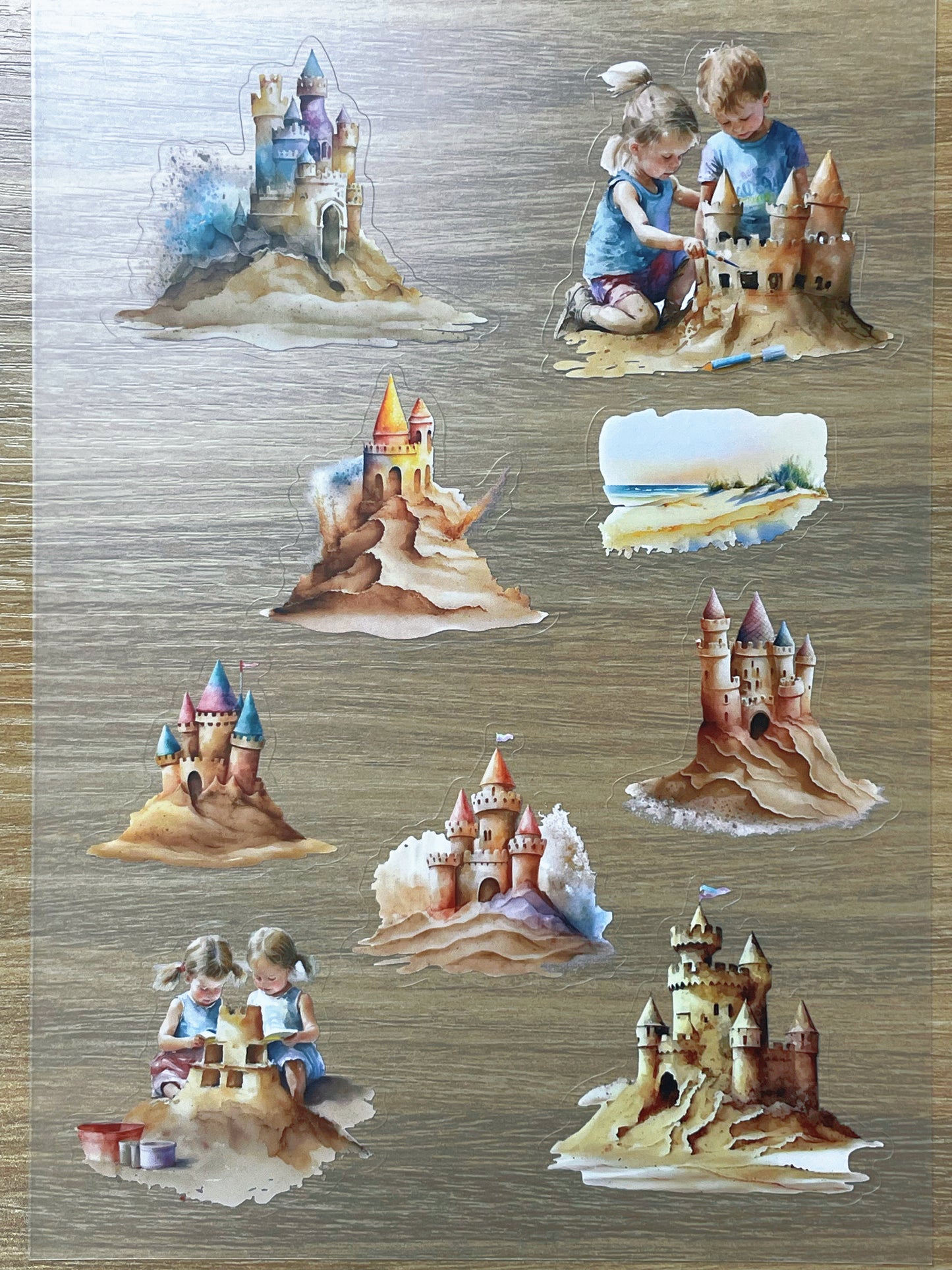S74 Coast Sandcastle sticker pet precut A5 size 3 pieces