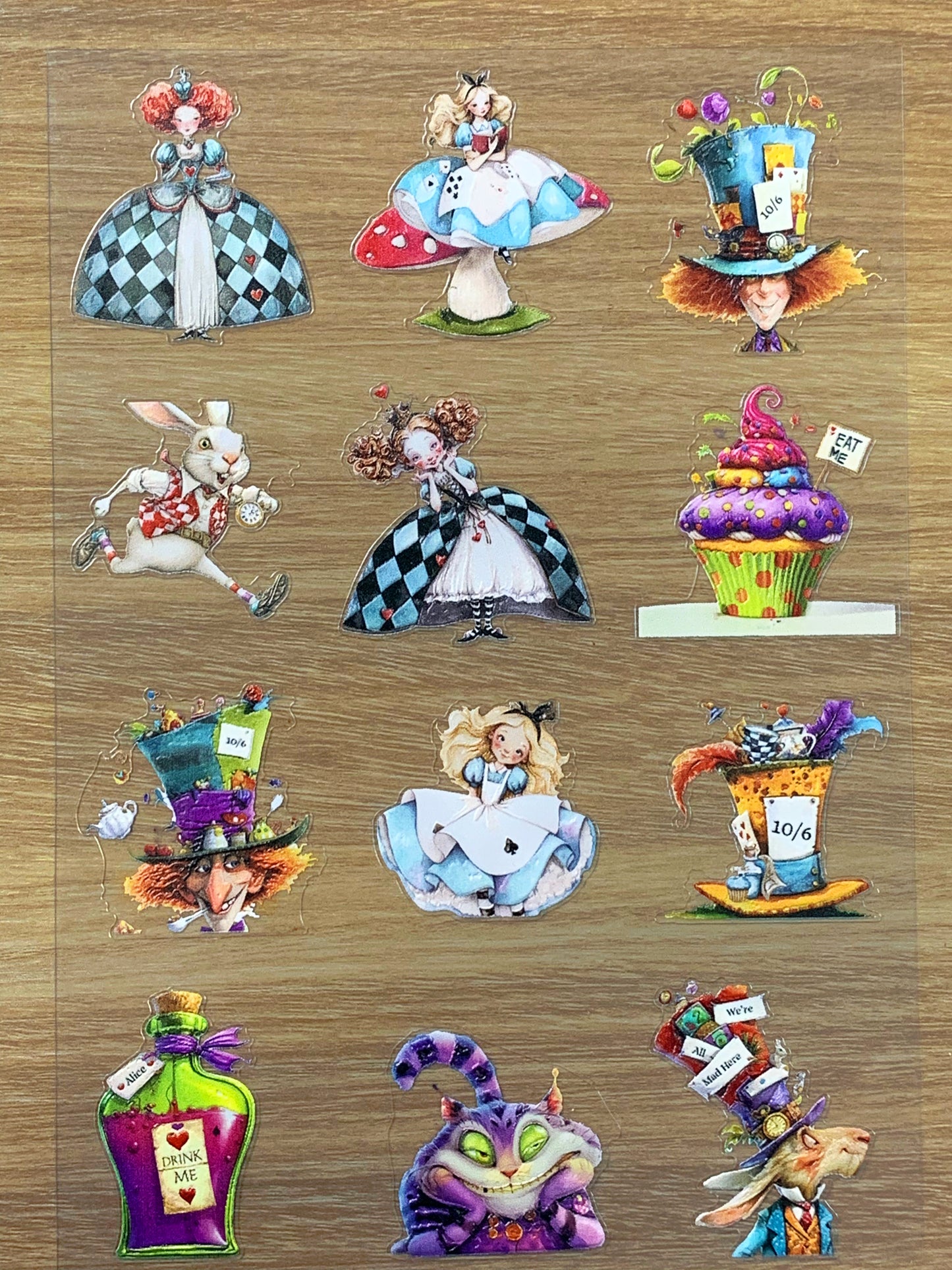 E-97 Alice on Mushroom 3D Embossed sticker 1 piece