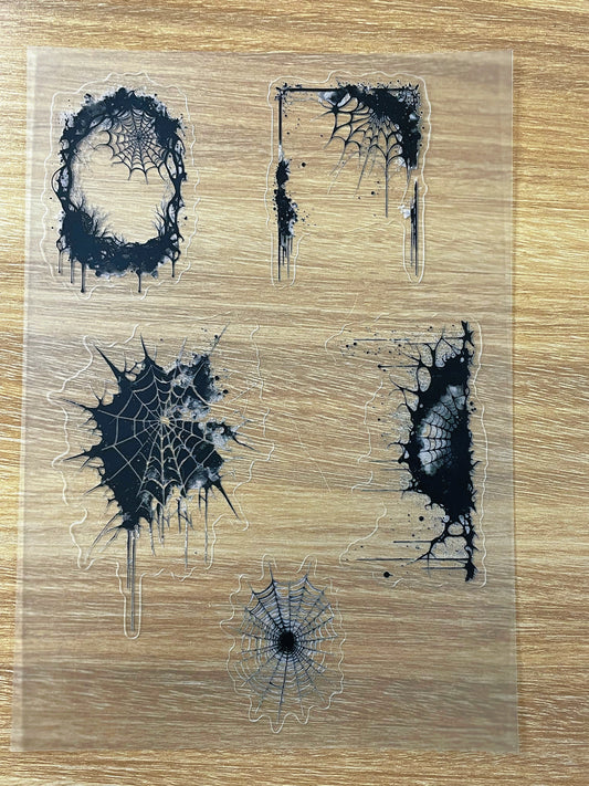 S30 Cobweb Shadow Set sticker pet precut A5 size 2 pieces
