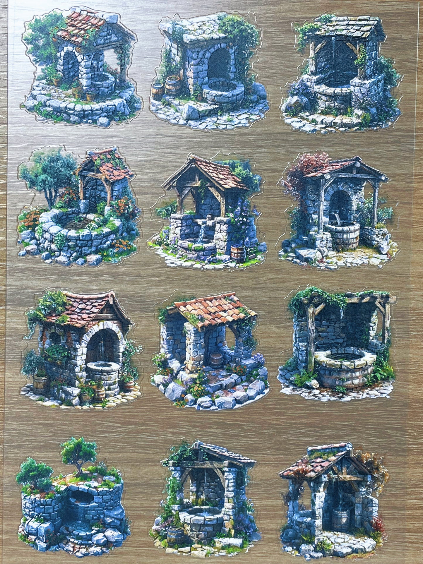 E-97 Forgotten Well Court 3D Embossed sticker 1 piece