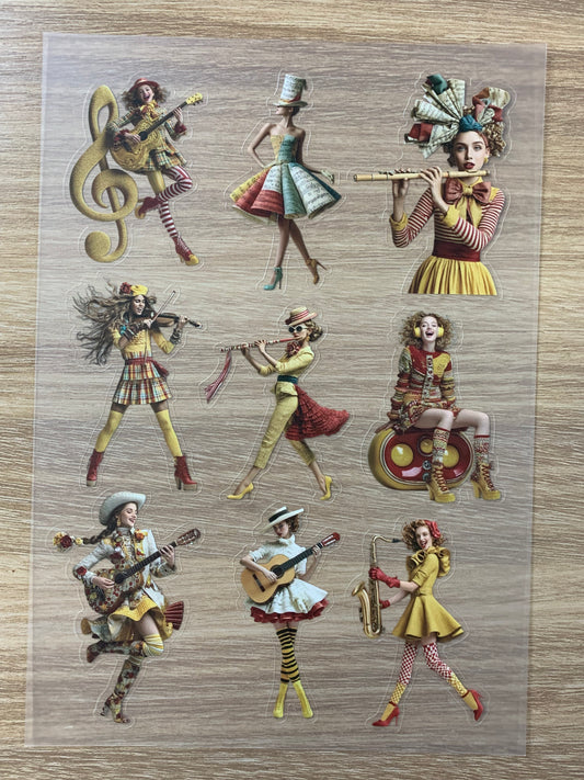S23 Melody & Movement sticker pet precut A5 size 3 pieces