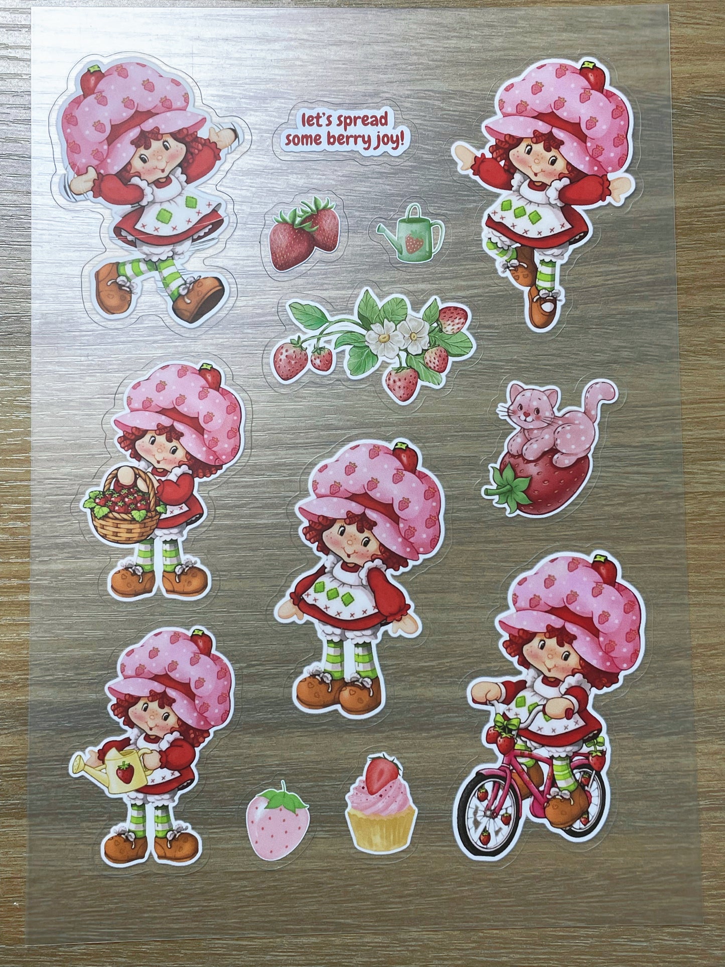 S115 Strawberry Shortcake sticker pet precut A5 size 2 pieces