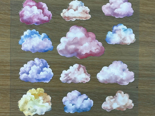E-82 Sky Marshmallows 3D Embossed sticker 1 piece