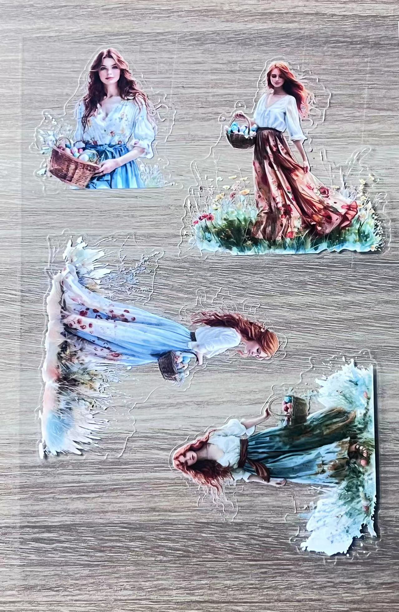 S7 Easter Bascket girl pet precut A5 size 3 pieces