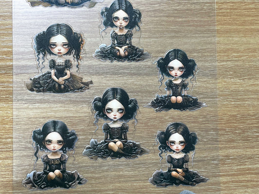 E-151 Gothic Doll Girls 3D Embossed sticker 1 piece