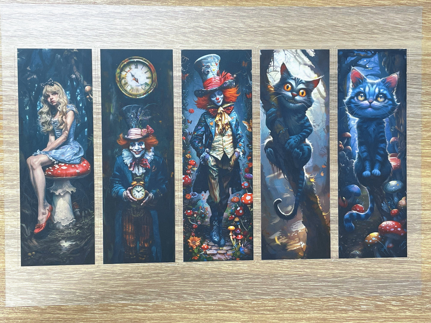 S77 Alice in Wonderland bookmark sticker pet precut A5 size 4 pieces