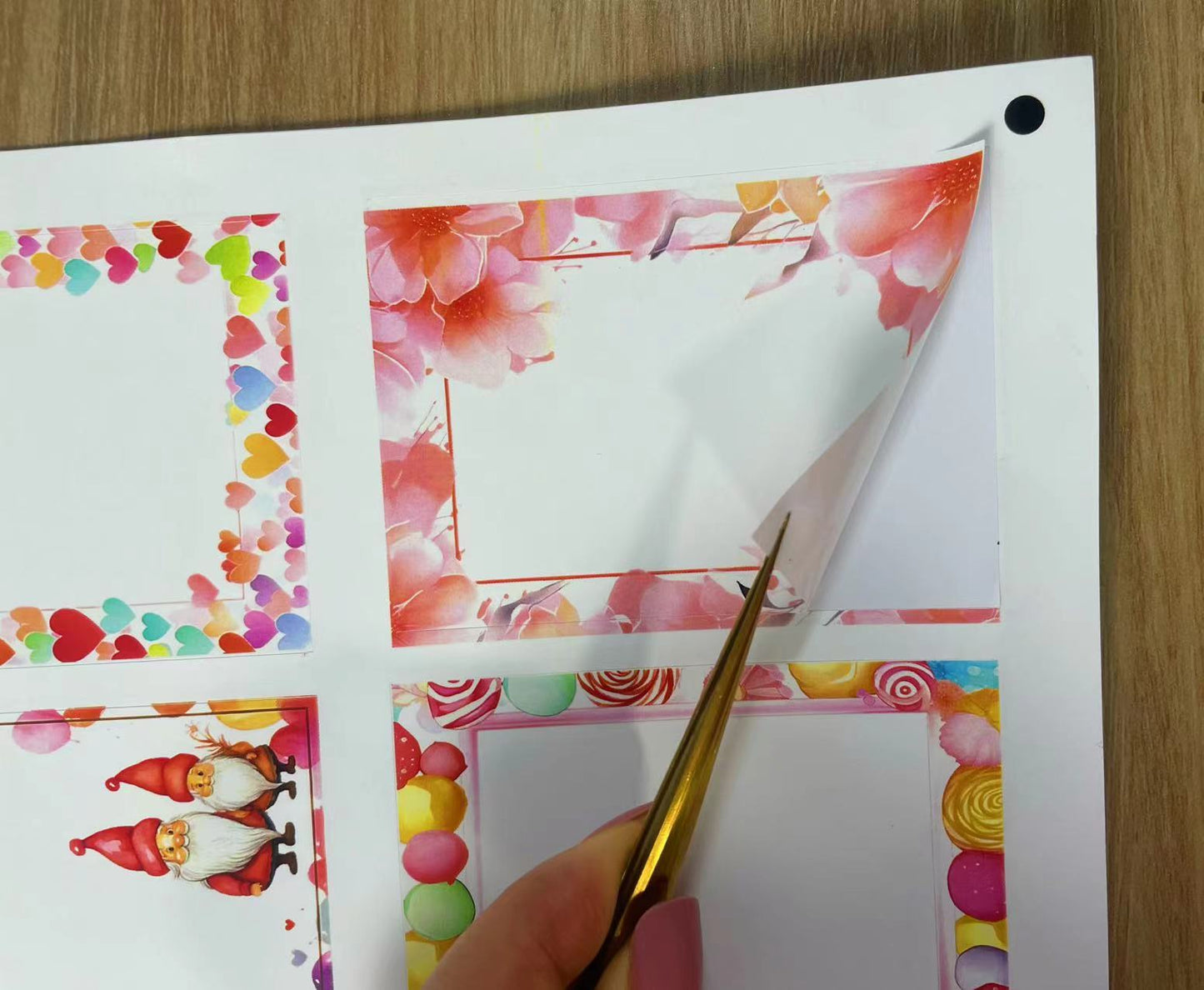 A-7 Valentine ATC background precut sticker A4 size(2Pieces)