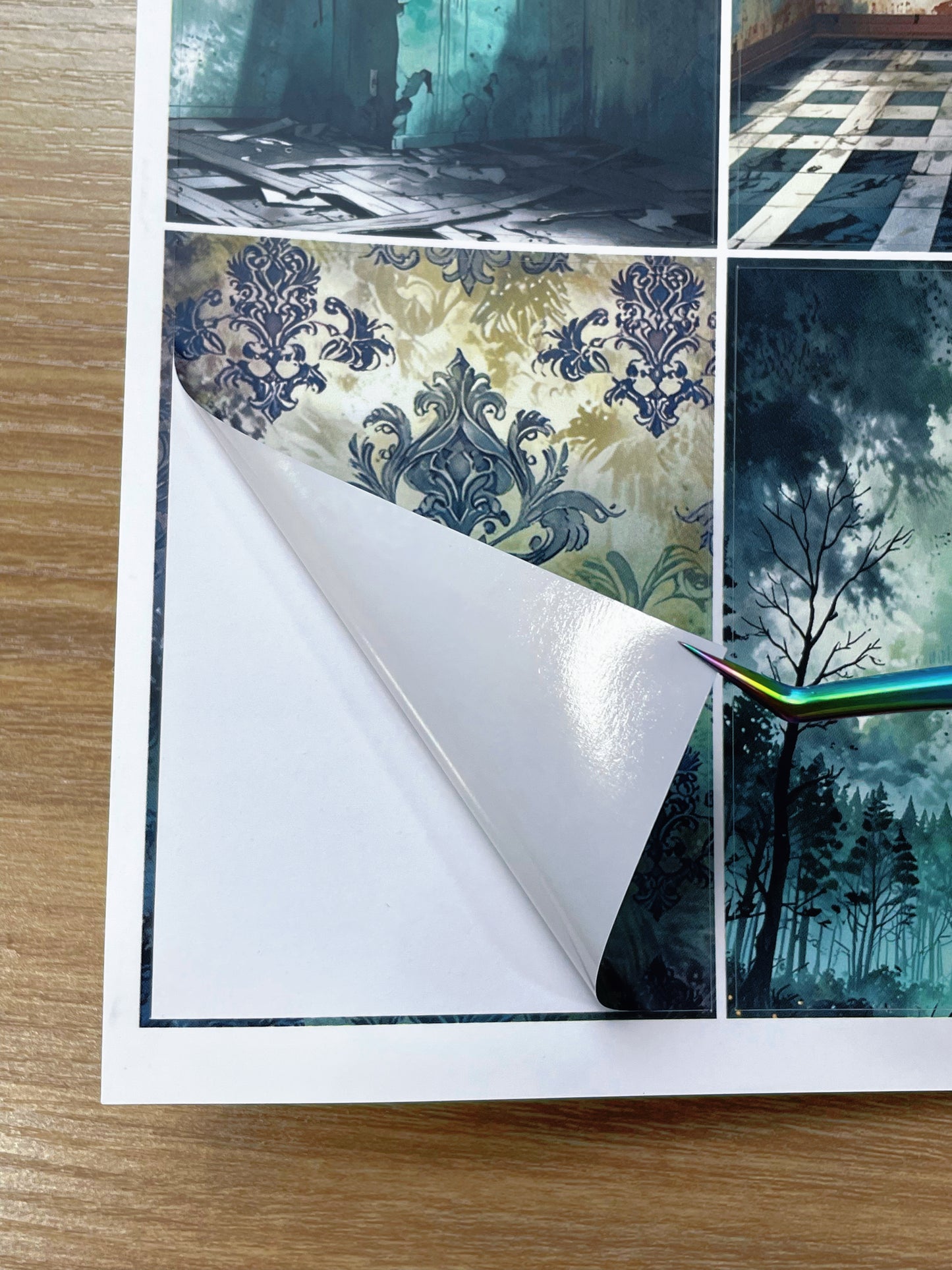 A-080 ATC background precut sticker A4 size(1Pieces)