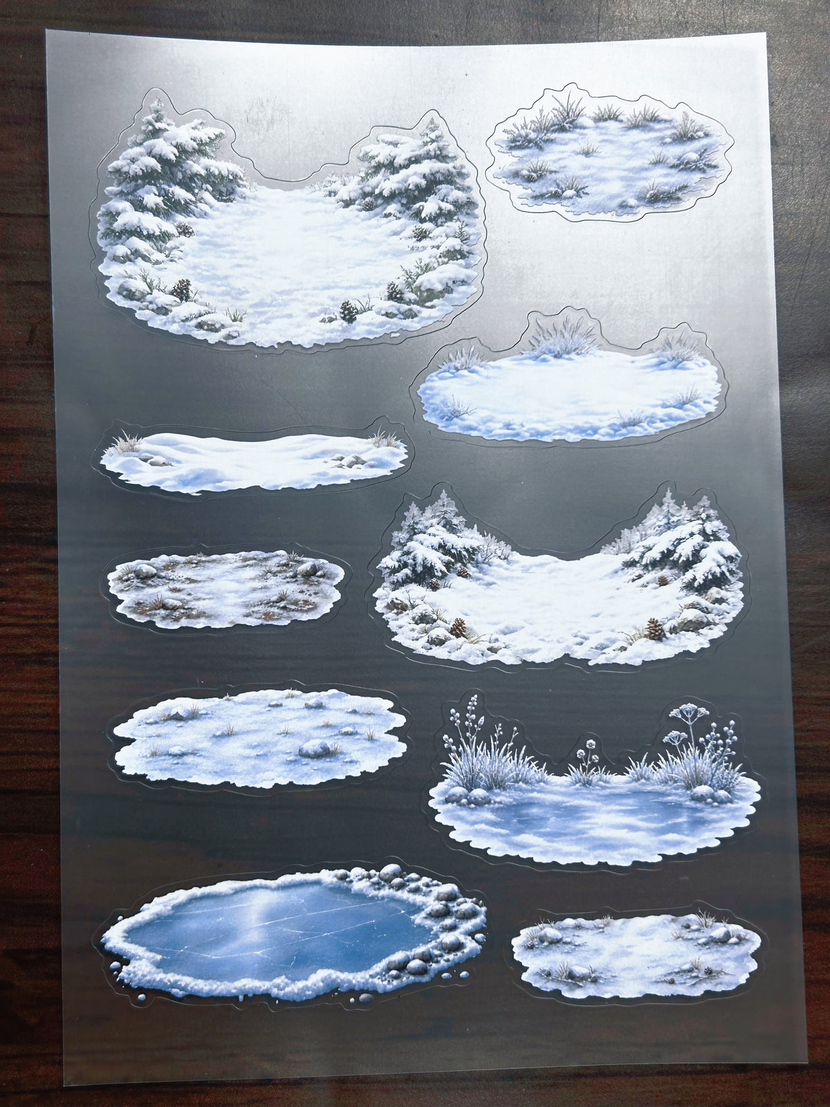 S-189 Snowy Ground sticker pet precut A5 size 3 pieces