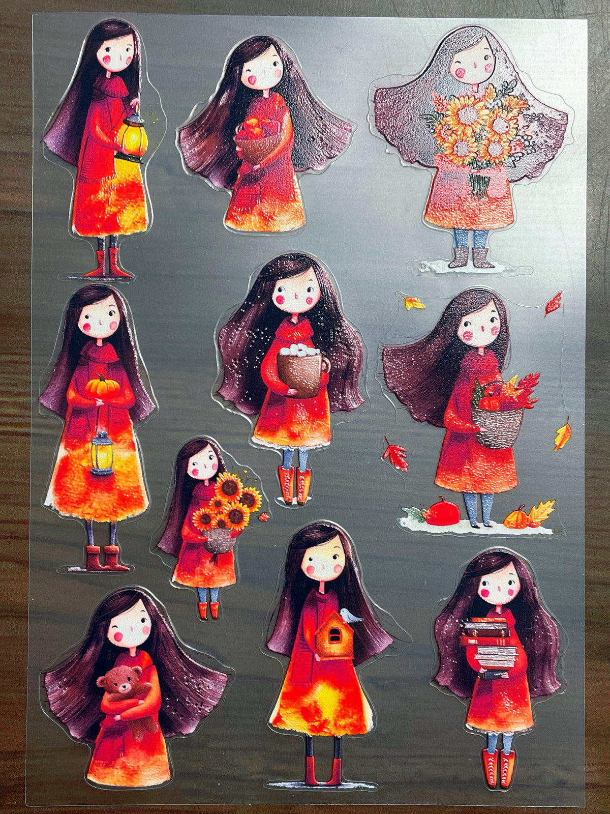 E-248 Autumn Harvest 2.0 3D Embossed sticker A5 size 1 piece