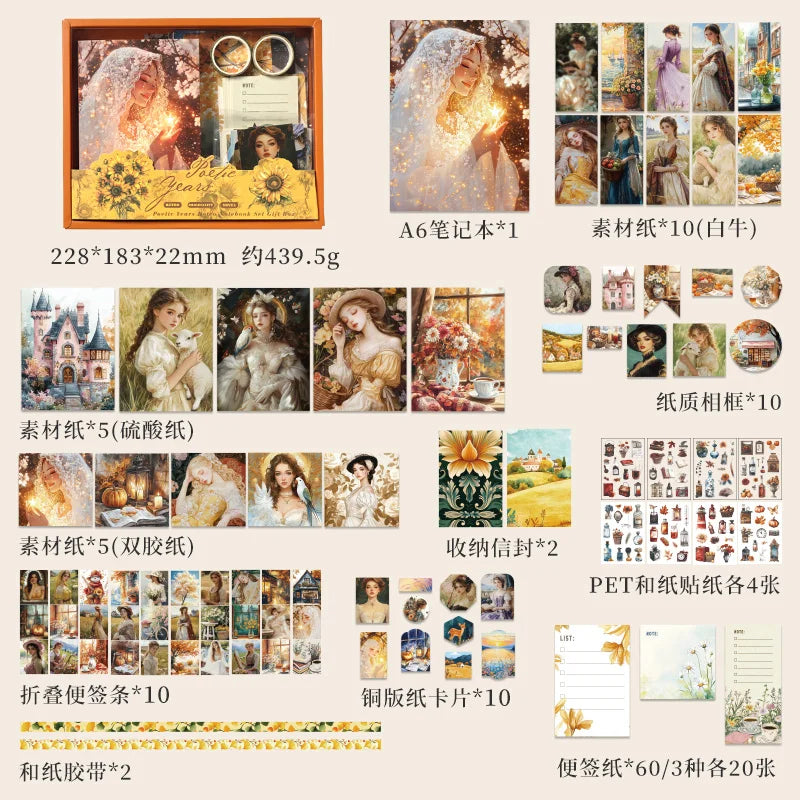 S-69 Collage Junk Journal Decor Stickers Materials Paper Combo Kit