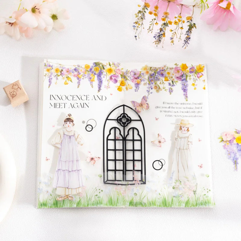 S-18 12packs/LOT Flower season time series cute lovely retro decorative PET sticker