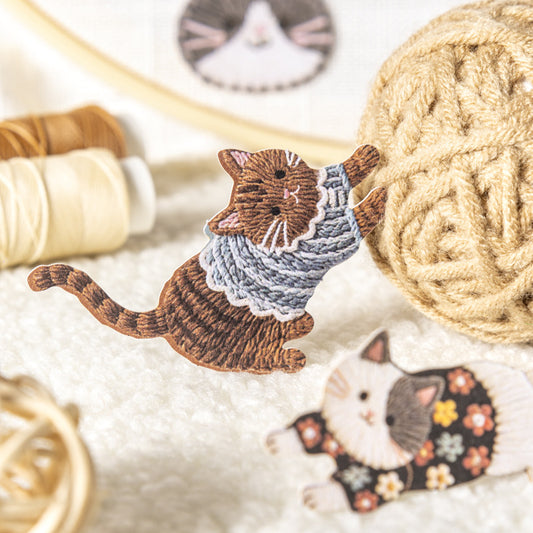 S-17 Velvet Embroidery Cute Pet Series Borderless Stickers Keao Animal Sticker 6Style