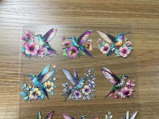 E-29 Humming Bird 3Dembossed sticker one piece