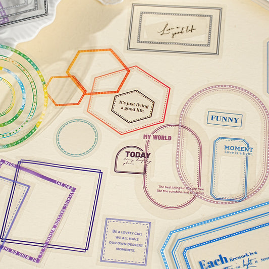 S-33 Colorful Frame Shadow Series Frame Theme Sticker 6Style