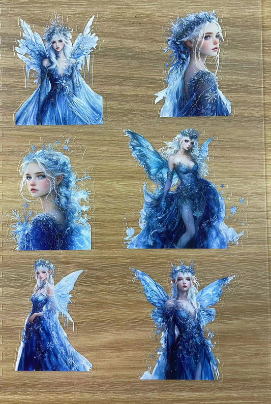 S13 Ice queen fairy sticker pet precut A5 size 2 pieces