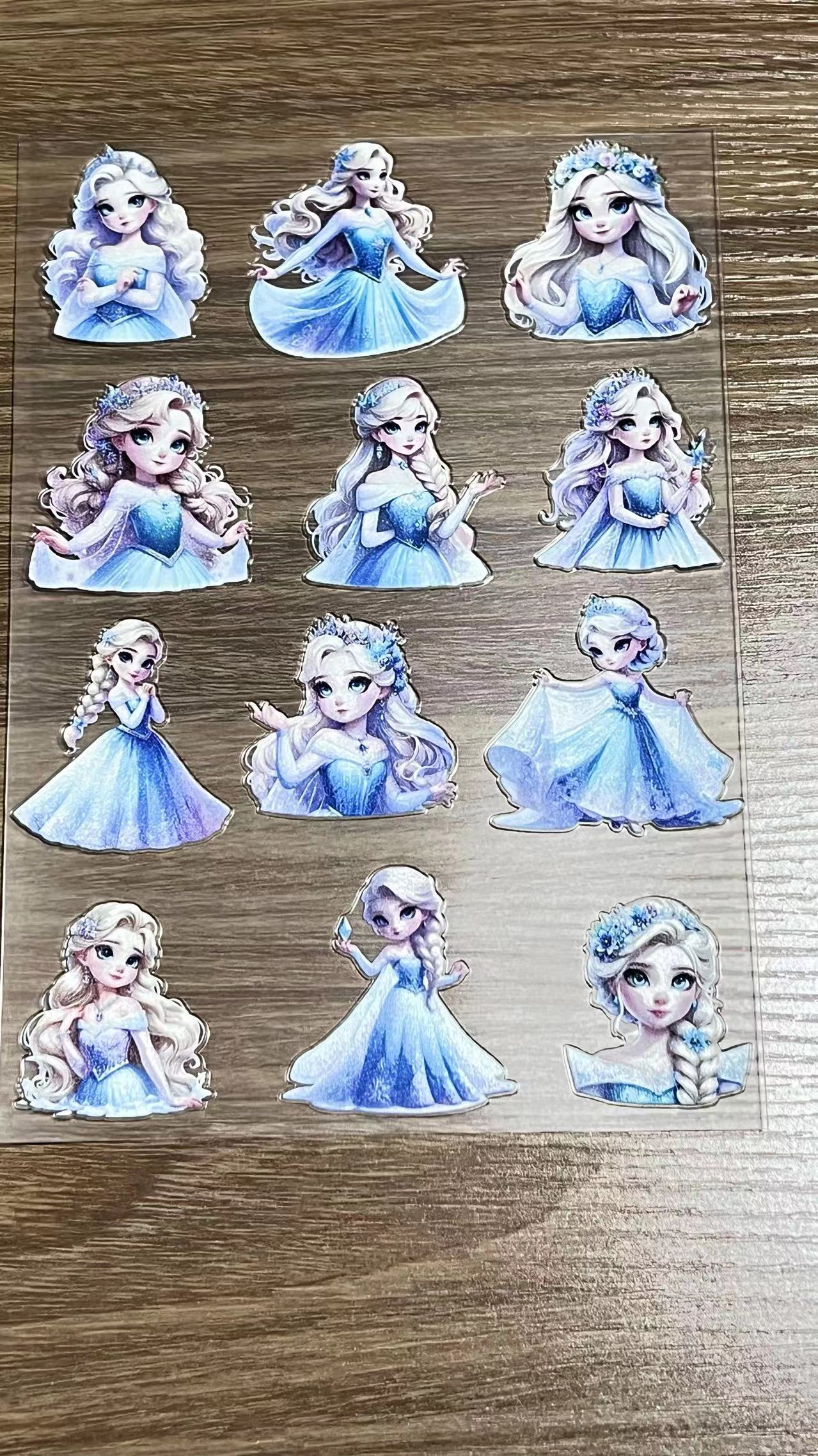 E-23 Elsa 3Dembossed sticker one piece