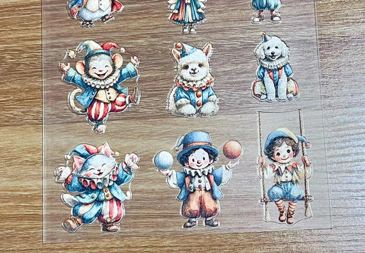 E-21 Circus 3Dembossed sticker one piece